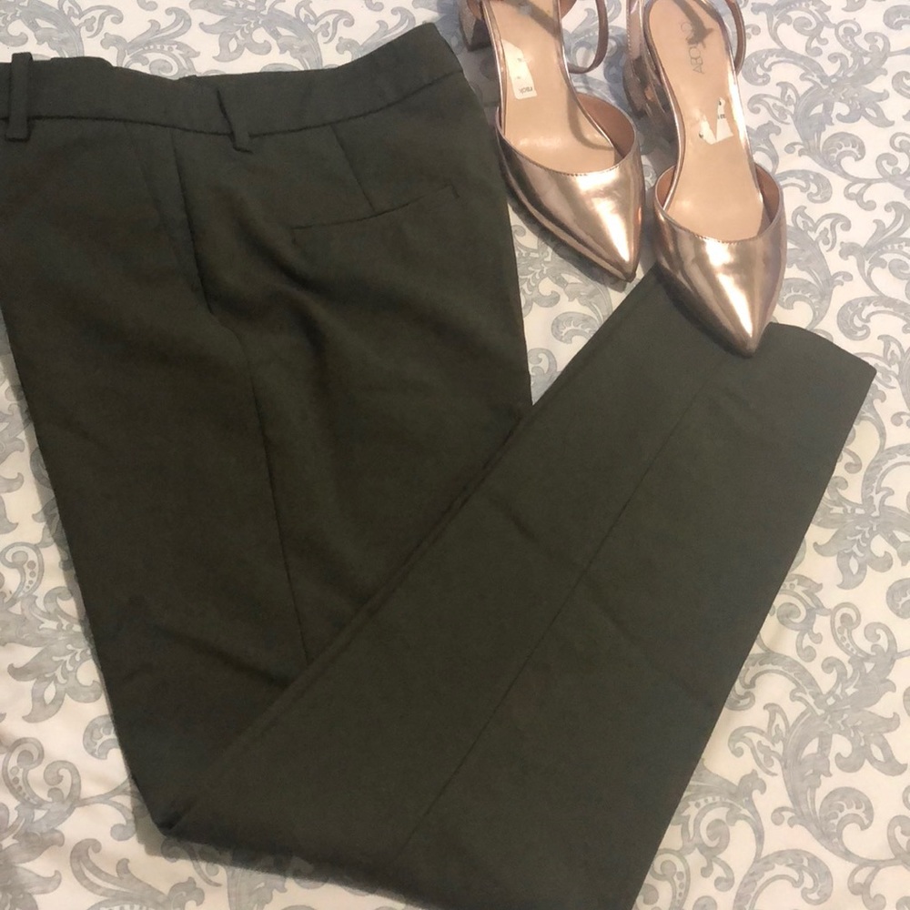 ZARA SKINNY WORK PANTS IN OLIVE